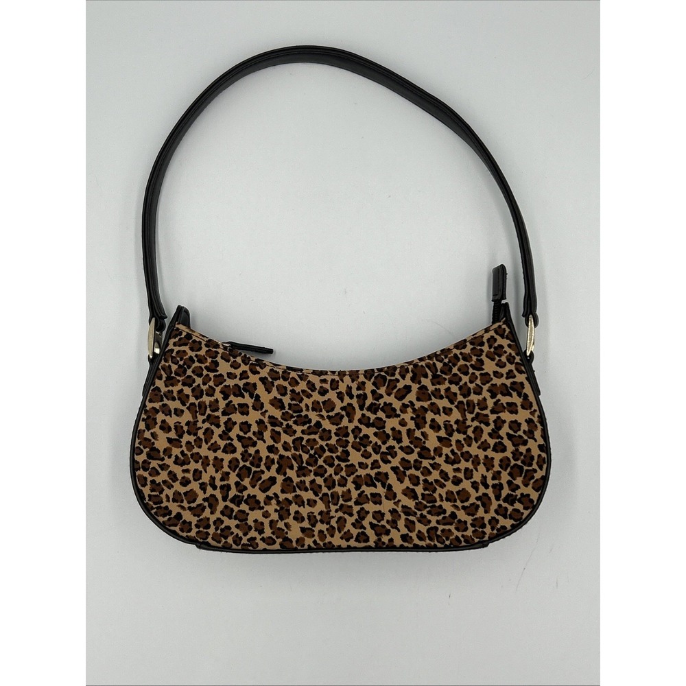 Leopard Print Vintage 90's Y2K Mini Bag Purse Handbag Liz Claiborne Canvas Purse - Picture 1 of 12